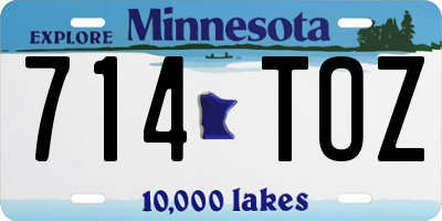 MN license plate 714TOZ