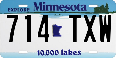 MN license plate 714TXW