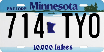 MN license plate 714TYO