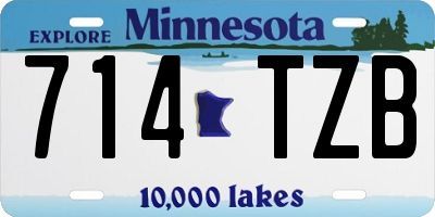 MN license plate 714TZB