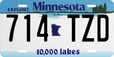 MN license plate 714TZD
