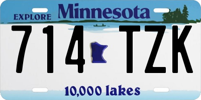 MN license plate 714TZK