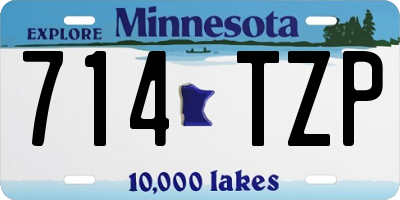 MN license plate 714TZP