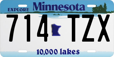 MN license plate 714TZX
