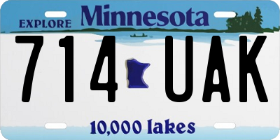 MN license plate 714UAK