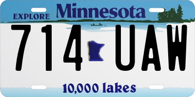 MN license plate 714UAW