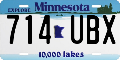 MN license plate 714UBX
