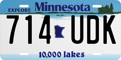 MN license plate 714UDK