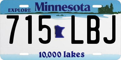 MN license plate 715LBJ