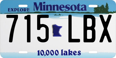 MN license plate 715LBX