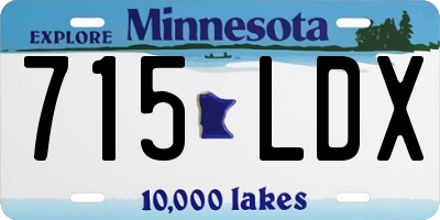 MN license plate 715LDX