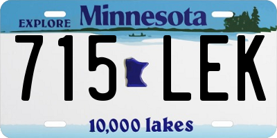 MN license plate 715LEK