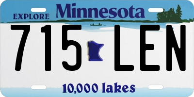 MN license plate 715LEN