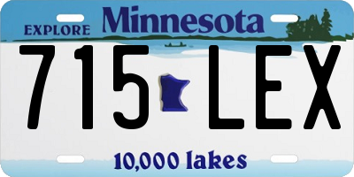 MN license plate 715LEX