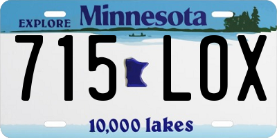 MN license plate 715LOX
