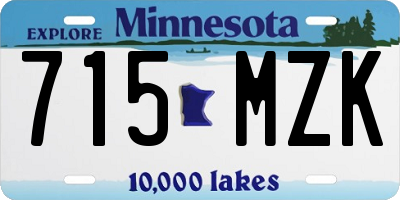 MN license plate 715MZK