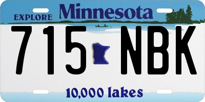 MN license plate 715NBK