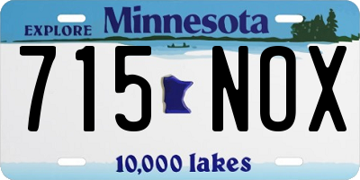 MN license plate 715NOX
