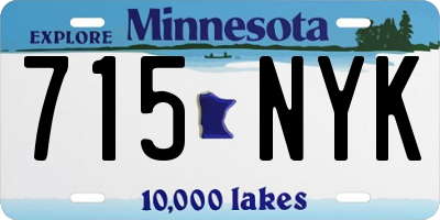 MN license plate 715NYK