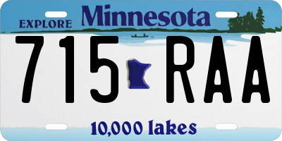 MN license plate 715RAA