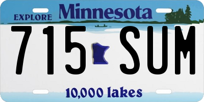 MN license plate 715SUM