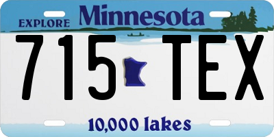 MN license plate 715TEX