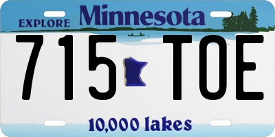 MN license plate 715TOE