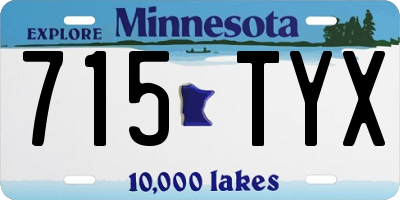 MN license plate 715TYX