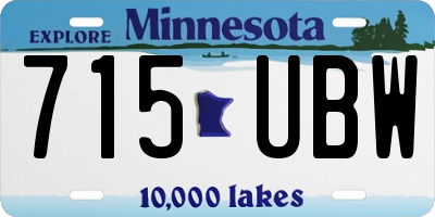 MN license plate 715UBW
