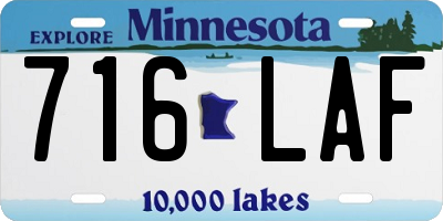 MN license plate 716LAF