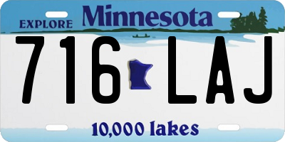 MN license plate 716LAJ