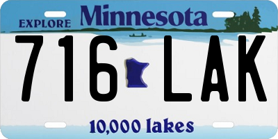 MN license plate 716LAK