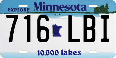 MN license plate 716LBI