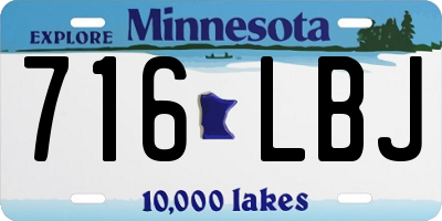 MN license plate 716LBJ