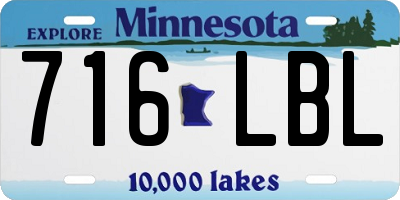 MN license plate 716LBL