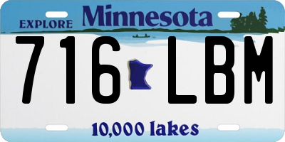 MN license plate 716LBM