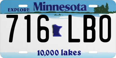 MN license plate 716LBO