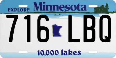 MN license plate 716LBQ