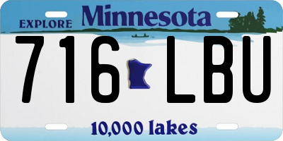 MN license plate 716LBU