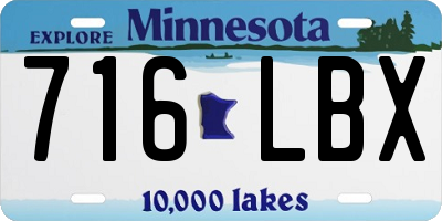 MN license plate 716LBX
