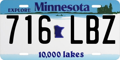 MN license plate 716LBZ