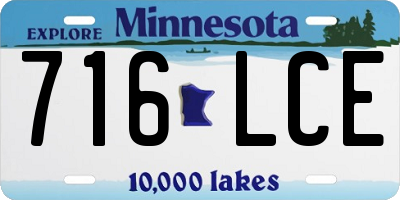 MN license plate 716LCE