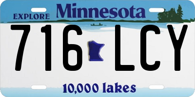 MN license plate 716LCY