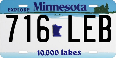 MN license plate 716LEB