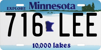 MN license plate 716LEE