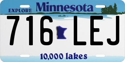 MN license plate 716LEJ