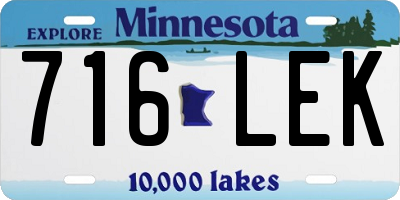 MN license plate 716LEK