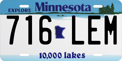 MN license plate 716LEM