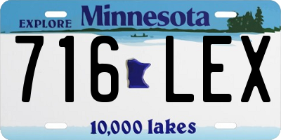 MN license plate 716LEX