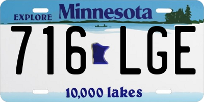 MN license plate 716LGE